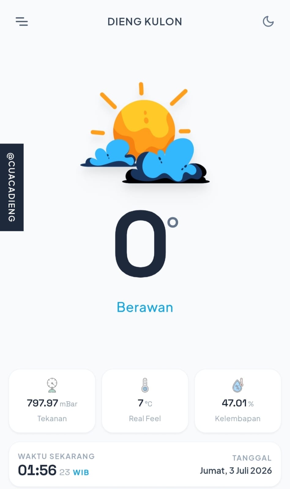 Suhu di Dieng Hari Ini Kembali 0 Derajat Celcius