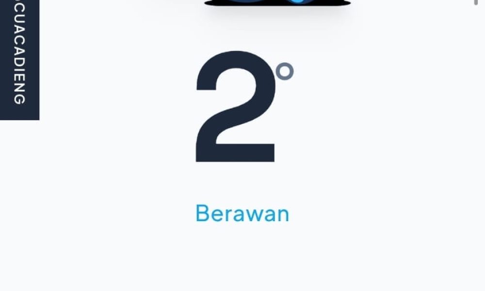 Suhu Dieng Hari Ini Kembali 2 Derajat Celcius
