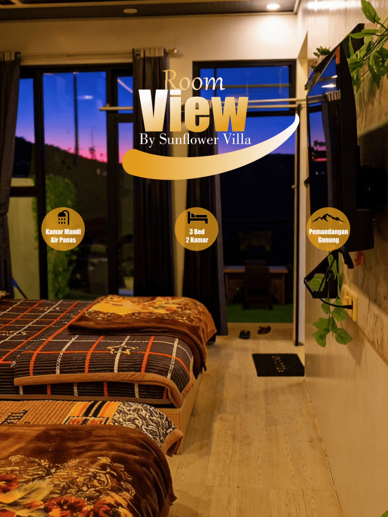 Room View Villa Dieng dengan Fasilitas Lengkap dan Harga Terjangkau.